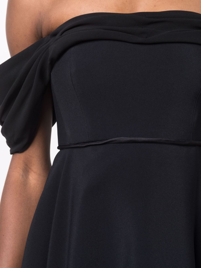 Shop Giambattista Valli Off-shoulder Flared Midi Dress In Black