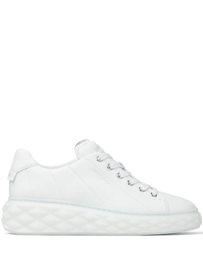 Shop Jimmy Choo Diamond Light Maxi/f Sneakers In White