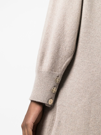 Shop Barrie Long Cashmere Dress In Neutrals