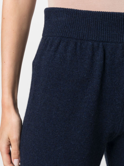 Shop Barrie Wide-leg Cashmere Trousers In Blue