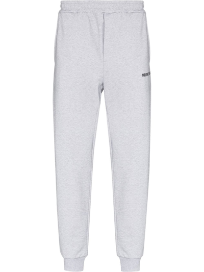 Helmut Lang Grey Logo Print Tapered Track Pants In 灰色