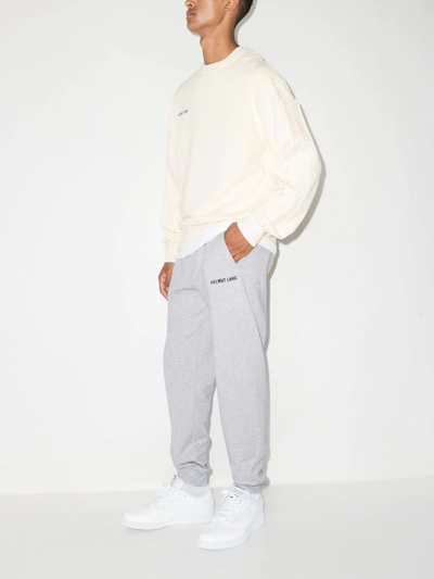 Helmut Lang Grey Logo Print Tapered Track Pants In 灰色