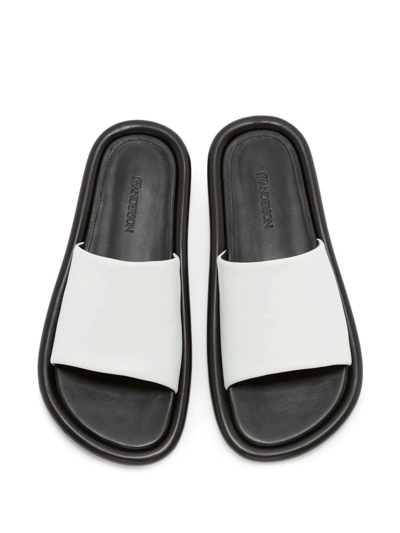Shop Jw Anderson Bumper-tube Leather Slides In White