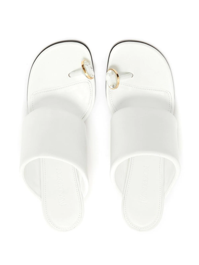 Jw Anderson Leather Diamond Chain Heel Sandal In White