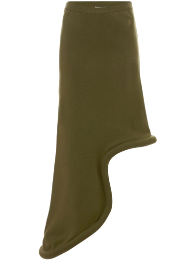 Shop Jw Anderson Bumper-tube Asymmetric Skirt In Green