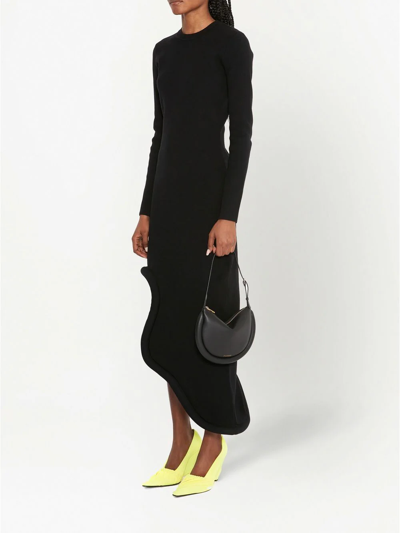 Shop Jw Anderson Bumper-tube Long-sleeve Asymmetric Dress In Black
