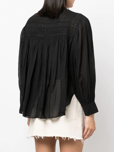 Shop Isabel Marant Étoile Plalia Pintuck-detail Blouse In Black