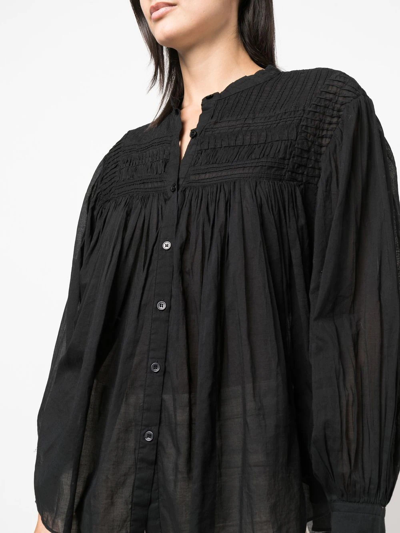 Shop Isabel Marant Étoile Plalia Pintuck-detail Blouse In Black