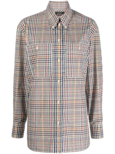 Shop Isabel Marant Rinela Checked Long-sleeved Shirt In Green