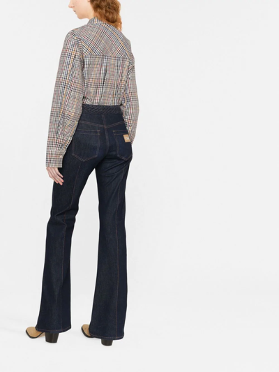 Isabel Marant Rinela Checked Long-sleeved Shirt In Green