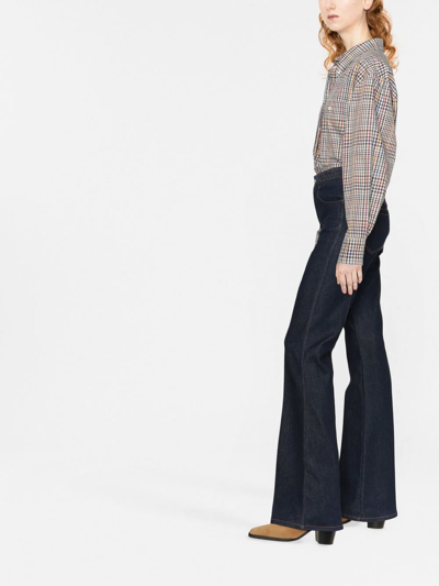 Isabel Marant Rinela Checked Long-sleeved Shirt In Green