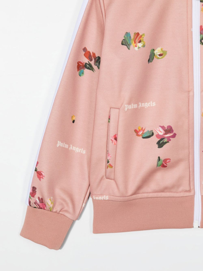 Shop Palm Angels Floral-print Track Jacket In 粉色