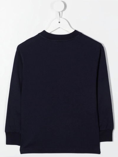 Palm Angels Crocodile-print Long-sleeved T-shirt In 蓝色