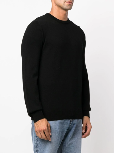 Shop Giorgio Armani Crew-neck Cashmere Jumper In 黑色