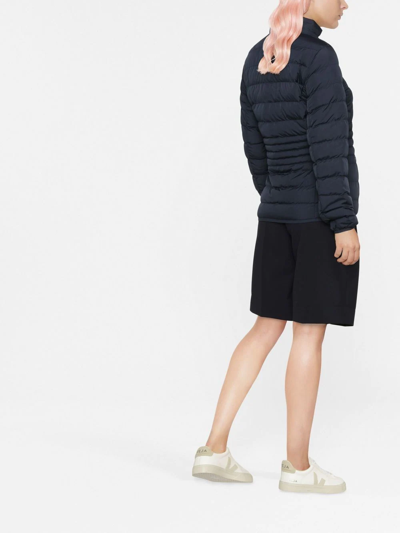 Ea7 Logo-print Padded Jacket In Blue