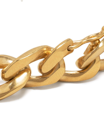 Shop Maison Margiela Logo-engraved Chain Bracelet In Gold