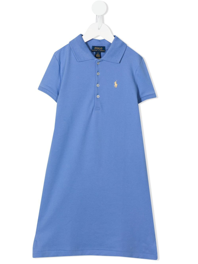 Shop Ralph Lauren Polo Pony Polo Shirt Dress In 蓝色