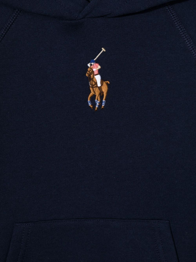 Shop Ralph Lauren Logo-embroidered Hoodie In Blue