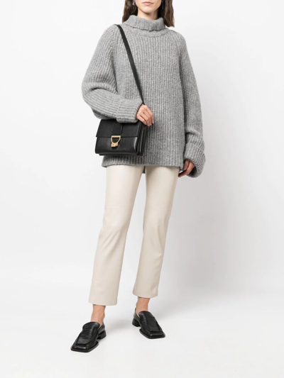 Coccinelle Arlettis Pebbled-leather Satchel In 黑色