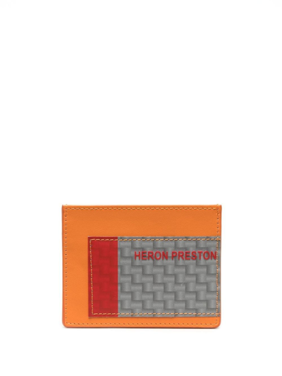 Shop Heron Preston Tape Detail Cardholder In 橘色