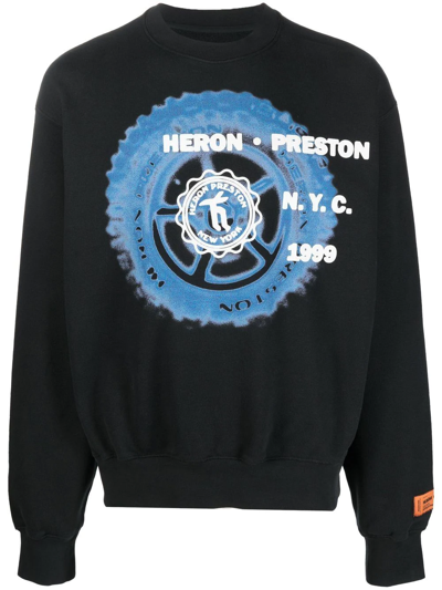 Shop Heron Preston Off Road Print Sweatshirt In 黑色