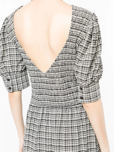 Ganni Gray Open Back Midi Dress In 黑色