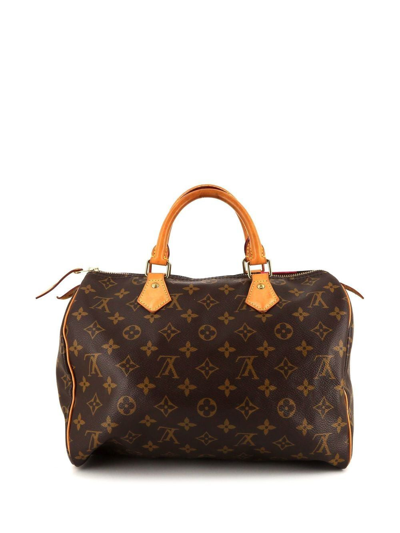Pre-owned Louis Vuitton 2015 Monogram V Speedy 30 Handbag In 褐色 | ModeSens