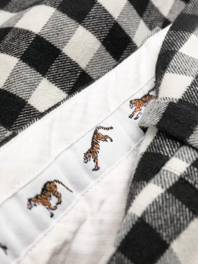 Kenzo Checkerboard-print Culotte-length Trousers In 黑色