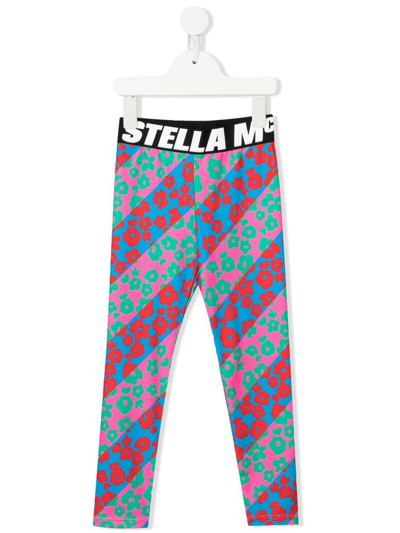 Shop Stella Mccartney Floral-print Leggings In 粉色