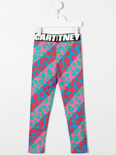 Shop Stella Mccartney Floral-print Leggings In 粉色