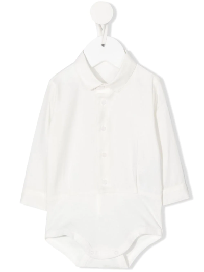 Il Gufo Long-sleeve Button-up Shortie In 白色
