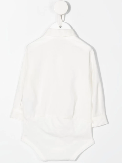 Il Gufo Long-sleeve Button-up Shortie In 白色
