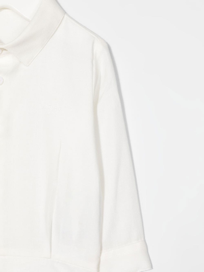 Il Gufo Long-sleeve Button-up Shortie In 白色