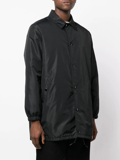 Shop Apc Logo-print Shirt Jacket In 黑色