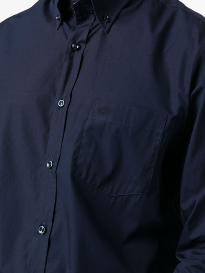 Shop Paul & Shark Logo-embroidered Button-down Shirt In 050 Blue