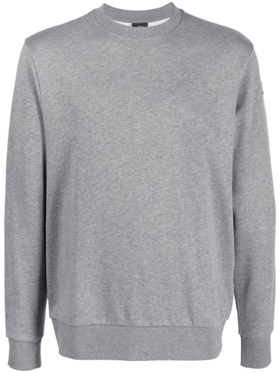 Shop Paul & Shark Logo-print Crew-neck Sweatshirt In 灰色