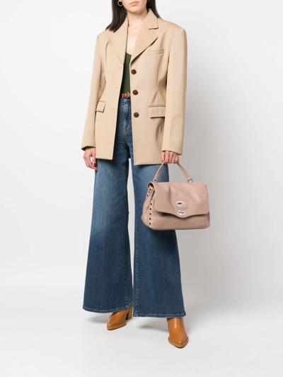 Zanellato Stud-detail Leather Tote Bag In 粉色
