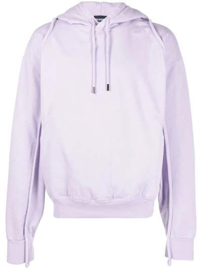 Shop Jacquemus Organic Cotton Hoodie In 紫色