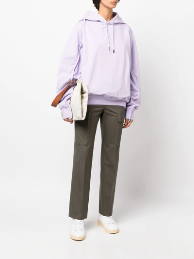 Shop Jacquemus Organic Cotton Hoodie In 紫色
