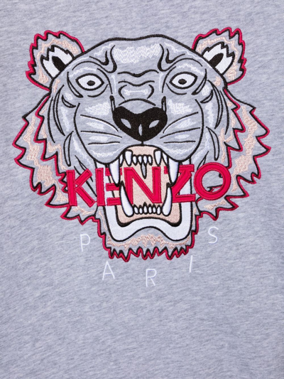 Shop Kenzo Embroidered-tiger Detail Sweatshirt In 灰色