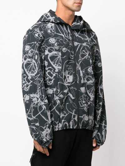 Shop Mcq By Alexander Mcqueen Painterly-print Lightweight Jacket In 黑色