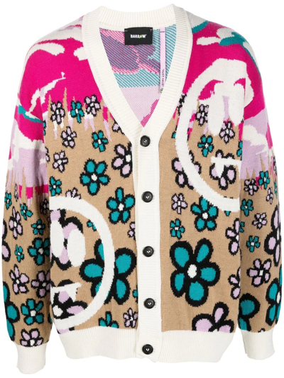 GRAPHIC-PRINT KNITTED CARDIGAN