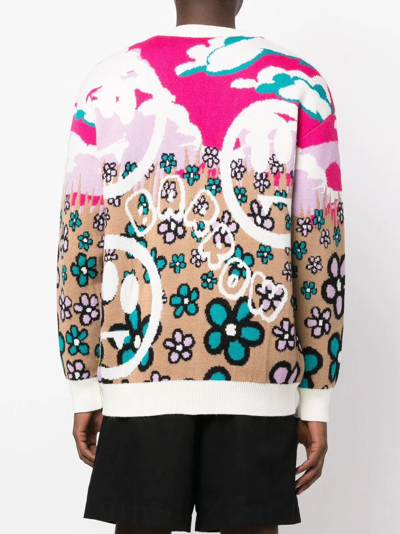 GRAPHIC-PRINT KNITTED CARDIGAN