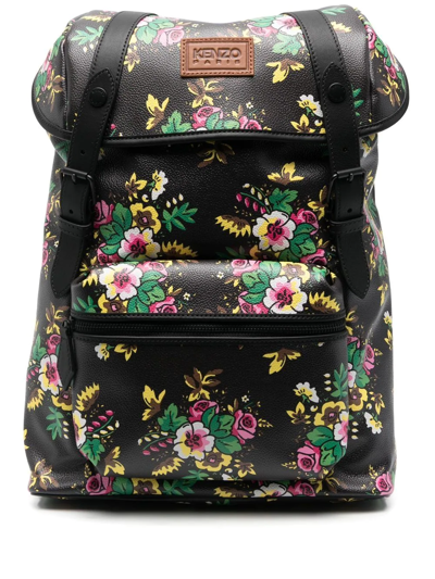 Shop Kenzo Small Pop Bouquet Backpack In Black
