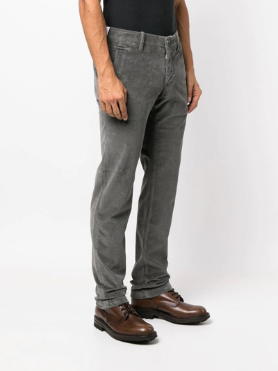 Jacob Cohen Straight-leg Corduroy Trousers In 灰色