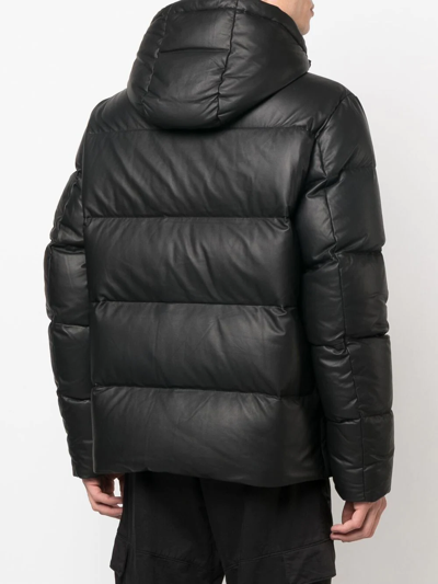 Shop Yves Salomon Zipped Padded Jacket In 黑色