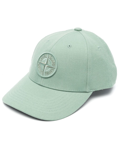 Stone Island Logo-detail Woven Baseball Cap In Green | ModeSens