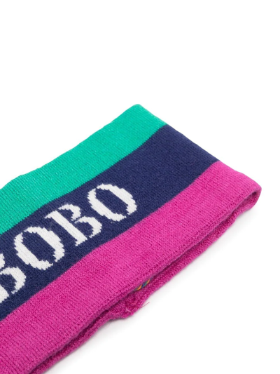 Shop Bobo Choses Intarsia-knit Striped Head Band In Blue