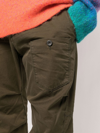 Shop Dsquared2 Cropped Cargo Trousers In 绿色