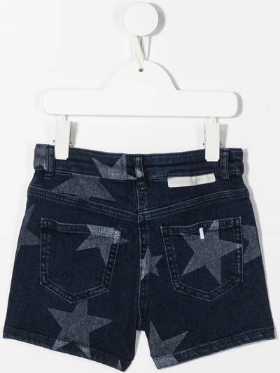 Shop Stella Mccartney Star Print Denim Shorts In 黑色